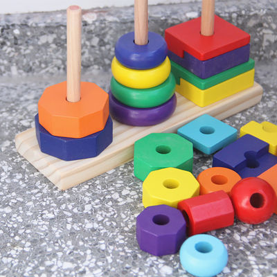 Stacker 21cm Geometryczne drewniane klocki do sortowania zabawek