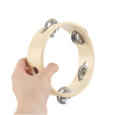 BeBe 15cm Drewniane zabawki muzyczne Handbell Drewniany Tamburyn Dziecko
