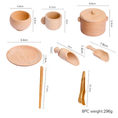 Zastawa stołowa 8,9 cm Drewniany miniaturowy zestaw kuchenny Drewniany zestaw do gotowania Zabawka