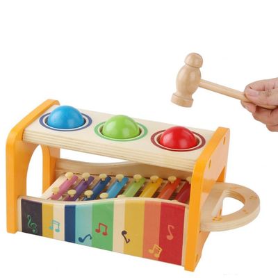 Osiem nut 15cm Drewniane zabawki muzyczne Drewniany ksylofon Baby