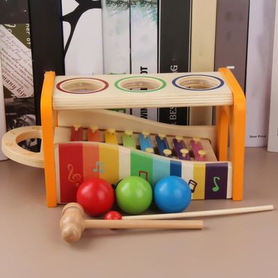 Osiem nut 15cm Drewniane zabawki muzyczne Drewniany ksylofon Baby
