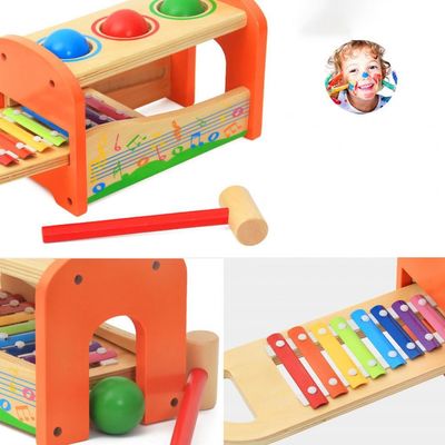 Osiem nut 15cm Drewniane zabawki muzyczne Drewniany ksylofon Baby
