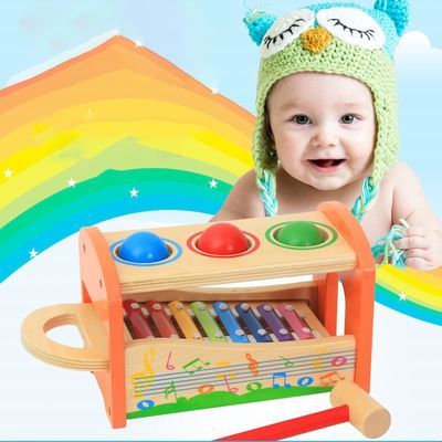 Osiem nut 15cm Drewniane zabawki muzyczne Drewniany ksylofon Baby