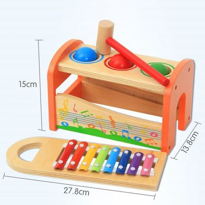 Osiem nut 15cm Drewniane zabawki muzyczne Drewniany ksylofon Baby