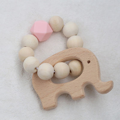 Biżuteria Crochet Teething Ring Spersonalizowane organiczne drewniane gryzaki