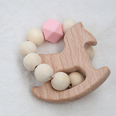 Biżuteria Crochet Teething Ring Spersonalizowane organiczne drewniane gryzaki