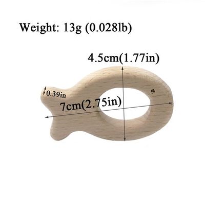Ręcznie robiony buk 55mm drewniany gryzak naszyjnik z naturalnego drewna gryzaki