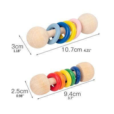 Gym Gryzoń 10,7cm Drewniana grzechotka Drewniane gryzaki Montessori Bezpieczne