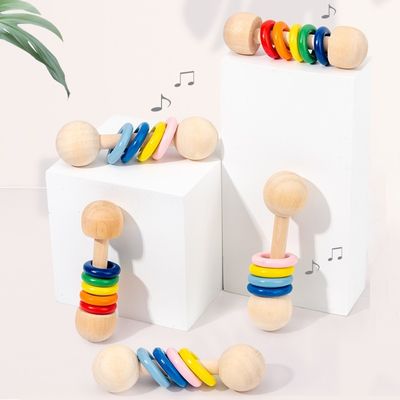 Gym Gryzoń 10,7cm Drewniana grzechotka Drewniane gryzaki Montessori Bezpieczne