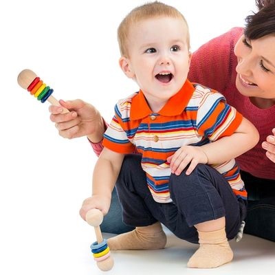 Gym Gryzoń 10,7cm Drewniana grzechotka Drewniane gryzaki Montessori Bezpieczne