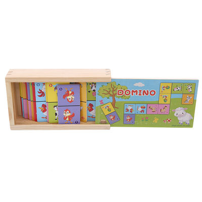 Solitaire 4cm Domino Cube Puzzle Drewniane domino dla małych dzieci