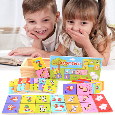 Solitaire 4cm Domino Cube Puzzle Drewniane domino dla małych dzieci