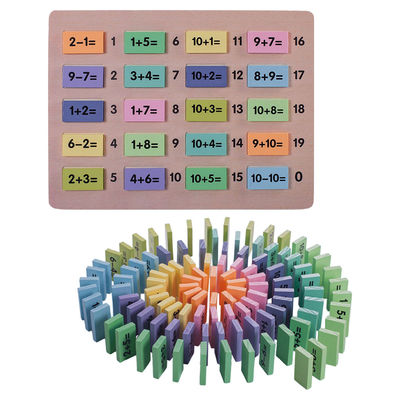 Matematyka 4,5 cm Drewniane klocki domino Bloki matematyczne Montessori