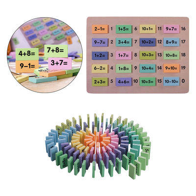 Matematyka 4,5 cm Drewniane klocki domino Bloki matematyczne Montessori