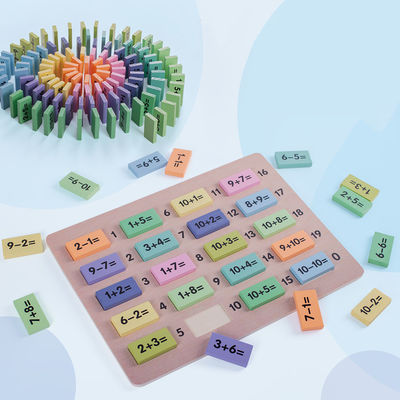 Matematyka 4,5 cm Drewniane klocki domino Bloki matematyczne Montessori