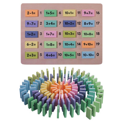 Matematyka 4,5 cm Drewniane klocki domino Bloki matematyczne Montessori