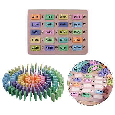 Matematyka 4,5 cm Drewniane klocki domino Bloki matematyczne Montessori