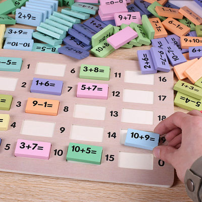 Matematyka 4,5 cm Drewniane klocki domino Bloki matematyczne Montessori