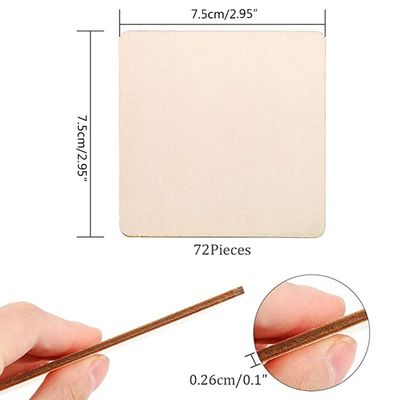 3x3 kwadratowe niedokończone wyroby z drewna puste malowanie 7,5 cm kwadratowe plastry drewna