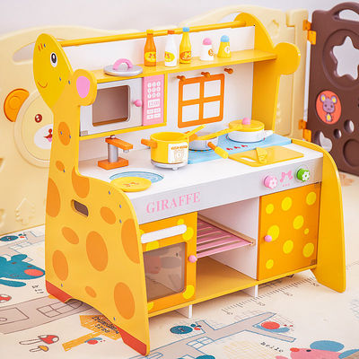 Family 66cm Drewniany Miniaturowy Zestaw Kuchenny Drewniane Zabawki Akcesoria Kuchenne