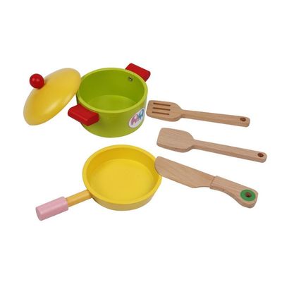 Naczynia 30cm Różowy drewniany domek do zabawy z blatem kuchennym