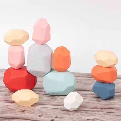 Rocks 190g Baby Building Blocks Zestawy Drewniane Kamienie Montessori