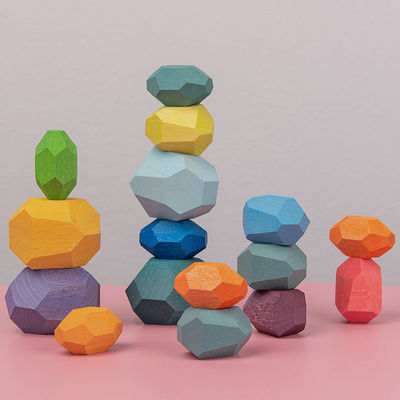 Rocks 190g Baby Building Blocks Zestawy Drewniane Kamienie Montessori