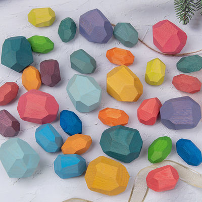 Rocks 190g Baby Building Blocks Zestawy Drewniane Kamienie Montessori