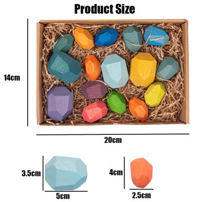 Rocks 190g Baby Building Blocks Zestawy Drewniane Kamienie Montessori