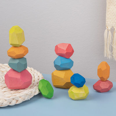 Jenga 14cm Rock Wooden Building Blocks Set Drewniane klocki do układania w stosy zabawki równoważące
