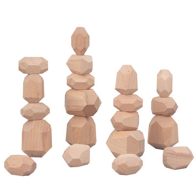 Montessori Nordic Wooden Stone Gra w układanie w stosy kreatywne drewniane zabawki