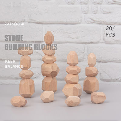 Montessori Nordic Wooden Stone Gra w układanie w stosy kreatywne drewniane zabawki