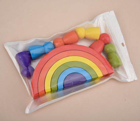 1,2-calowy drewniany Rainbow Stacker Duży zestaw bloków z naturalnego drewna