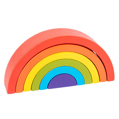 1,2-calowy drewniany Rainbow Stacker Duży zestaw bloków z naturalnego drewna