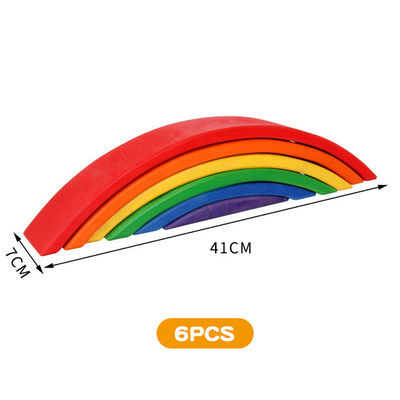 30cm sosnowe drewniane klocki zabawki Rainbow Building Blocks Tower Toys