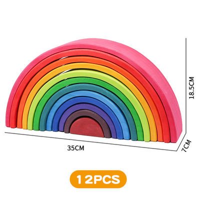 30cm sosnowe drewniane klocki zabawki Rainbow Building Blocks Tower Toys