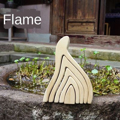 Ins Wavy Wooden Block Puzzle Toys Drewniane tęczowe klocki Coral Grimm