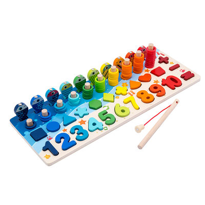 Matematyka Wędkarstwo Edukacyjne Drewniane Zabawki Montessori dla niemowląt 15cm