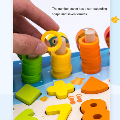 Matematyka Wędkarstwo Edukacyjne Drewniane Zabawki Montessori dla niemowląt 15cm