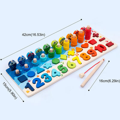 Matematyka Wędkarstwo Edukacyjne Drewniane Zabawki Montessori dla niemowląt 15cm
