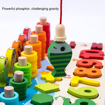 Matematyka Wędkarstwo Edukacyjne Drewniane Zabawki Montessori dla niemowląt 15cm