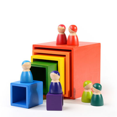 Montessori 2,5cm naturalne drewniane klocki dla małych dzieci
