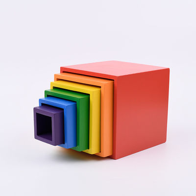 Baby 15cm Bridge Drewniane klocki do budowania zabawki Nesting Rainbow Block Set