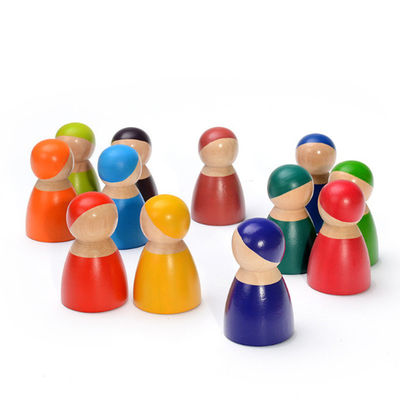 Baby 15cm Bridge Drewniane klocki do budowania zabawki Nesting Rainbow Block Set