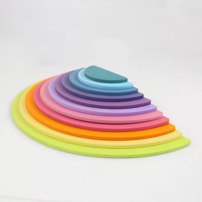Baby 15cm Bridge Drewniane klocki do budowania zabawki Nesting Rainbow Block Set