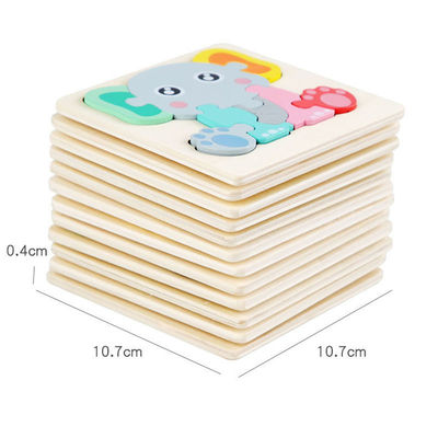 10,7 cm 3D kolorowe drewniane klocki puzzle gry poznawcze ISO9001