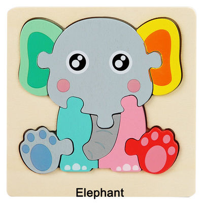 10,7 cm 3D kolorowe drewniane klocki puzzle gry poznawcze ISO9001