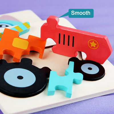 10,7 cm 3D kolorowe drewniane klocki puzzle gry poznawcze ISO9001