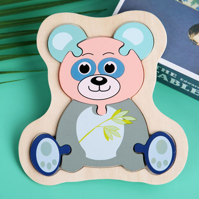 Macaron 3D Wooden Block Puzzle Toys Drewniane klocki zwierząt