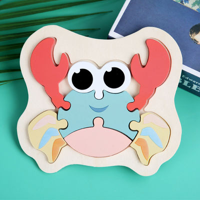 Macaron 3D Wooden Block Puzzle Toys Drewniane klocki zwierząt